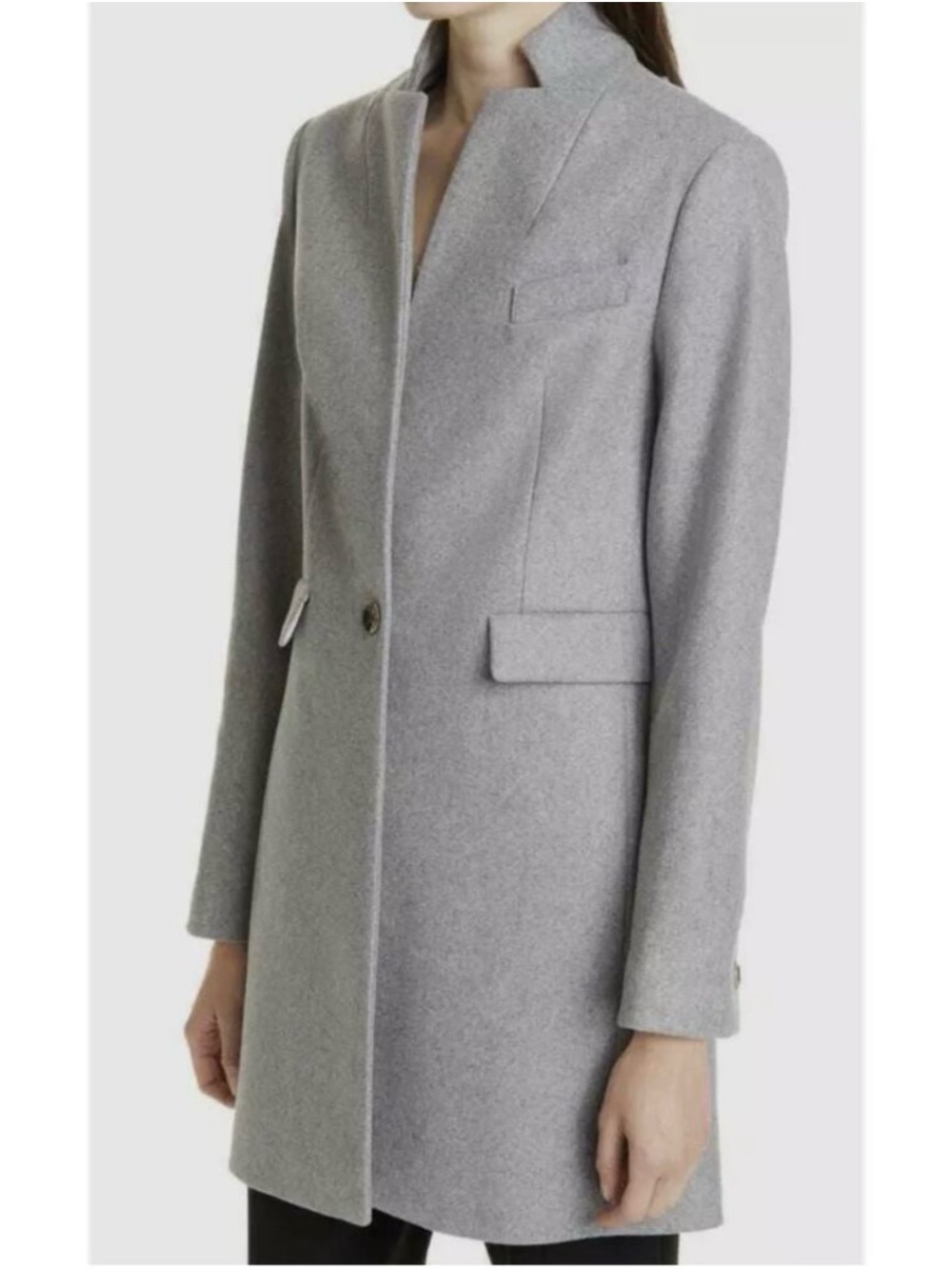 Ted Baker Gray Single-Button Trench Coat